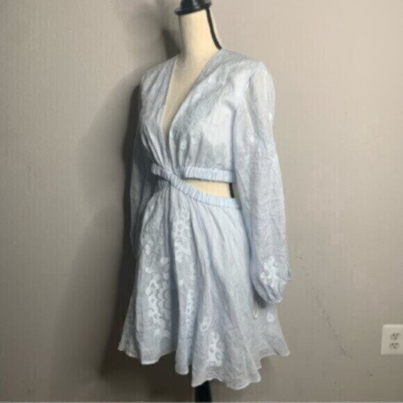A.L.C. Irene Blue Embroidered Mini Dress - Picture 8 of 16